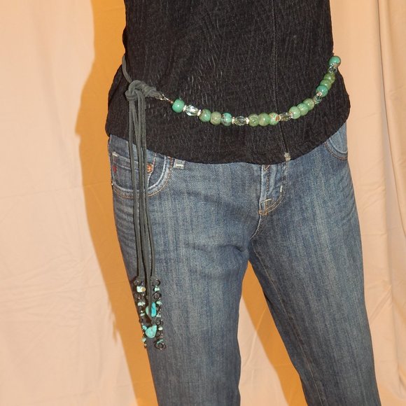 Tena Rae Custom size s/m TURQUOISE BELT/OR NECK PEICE - Picture 10 of 10